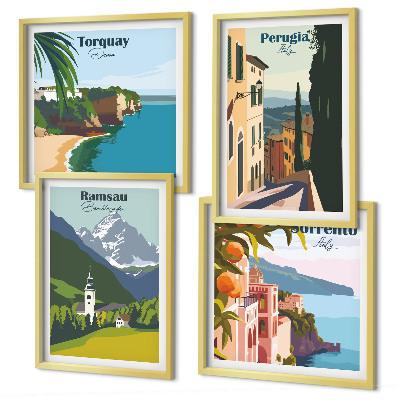 Galería de pared Paisajes de montaña y ciudades