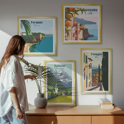Galería de pared Paisajes de montaña y ciudades