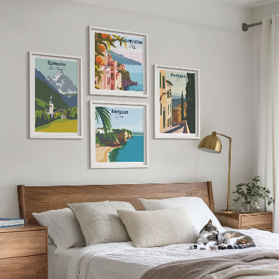 Galería de pared Paisajes de montaña y ciudades