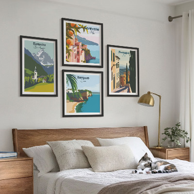 Galería de pared Paisajes de montaña y ciudades