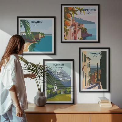 Galería de pared Paisajes de montaña y ciudades