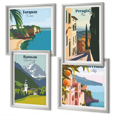 Galería de pared Paisajes de montaña y ciudades