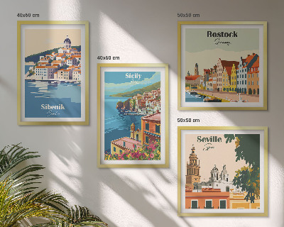 Set de cuadros modernos para salón Paisajes de ciudades europeas