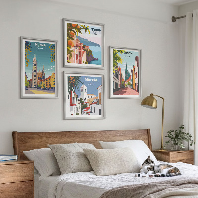 Galería de pared Ciudades europeas en ilustraciones a color