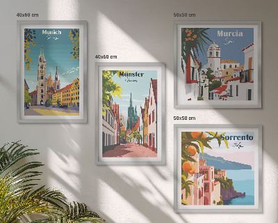 Galería de pared Ciudades europeas en ilustraciones a color