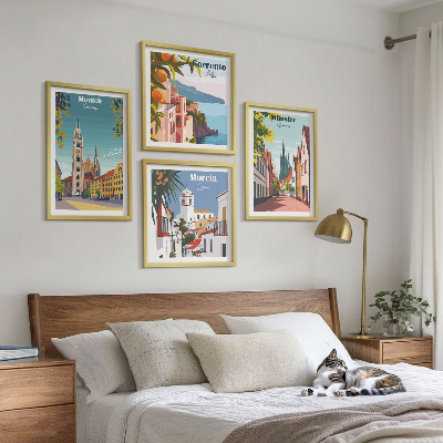 Galería de pared Ciudades europeas en ilustraciones a color