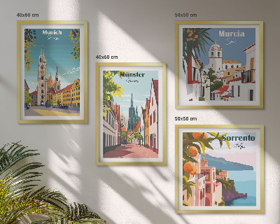 Galería de pared Ciudades europeas en ilustraciones a color