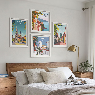 Galería de pared Ciudades europeas en ilustraciones a color