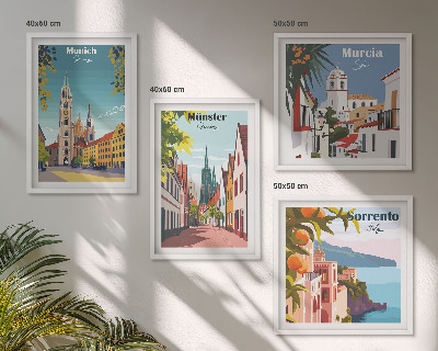 Galería de pared Ciudades europeas en ilustraciones a color