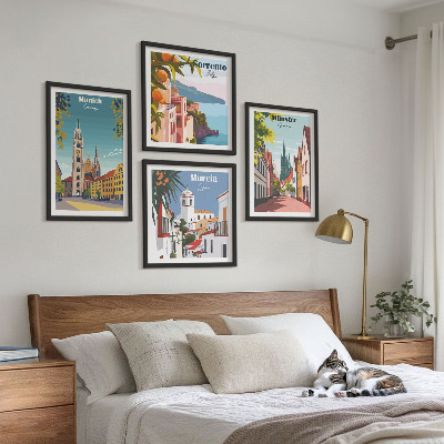 Galería de pared Ciudades europeas en ilustraciones a color