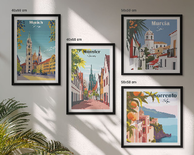Galería de pared Ciudades europeas en ilustraciones a color