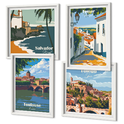 Galería de pared Gráficos de ciudad retro