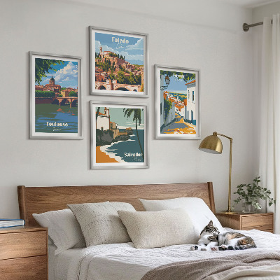 Galería de pared Gráficos de ciudad retro