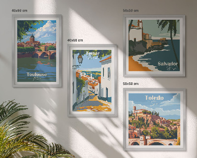 Galería de pared Gráficos de ciudad retro