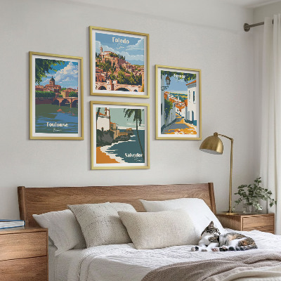 Galería de pared Gráficos de ciudad retro