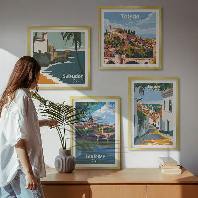 Galería de pared Gráficos de ciudad retro