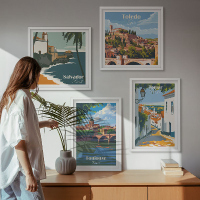 Galería de pared Gráficos de ciudad retro