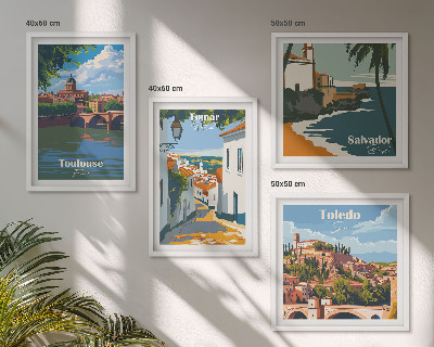 Galería de pared Gráficos de ciudad retro