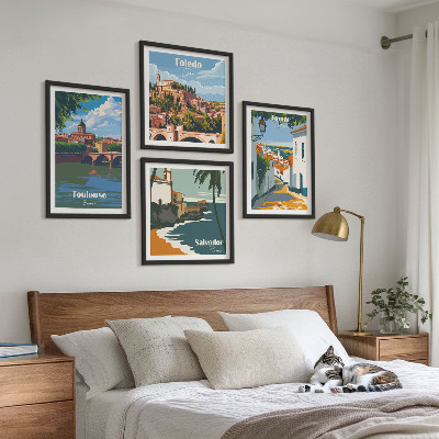 Galería de pared Gráficos de ciudad retro
