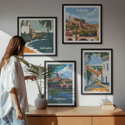 Galería de pared Gráficos de ciudad retro