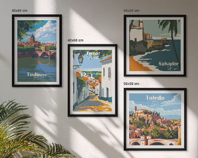 Galería de pared Gráficos de ciudad retro