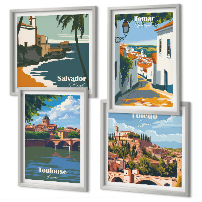 Galería de pared Gráficos de ciudad retro