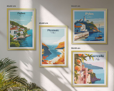 Set de cuadros modernos para salón Paisajes retro con un estilo pintoresco.