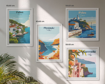 Set de cuadros modernos para salón Paisajes retro con un estilo pintoresco.