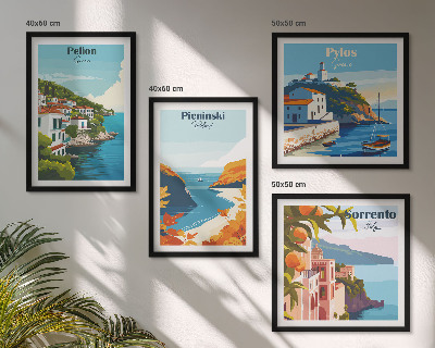 Set de cuadros modernos para salón Paisajes retro con un estilo pintoresco.