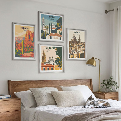 Galería de pared Paisajes urbanos retro de Sedona y Sintra