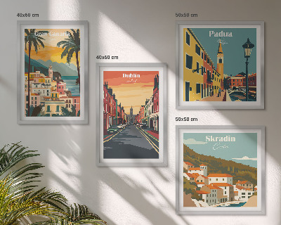 Set de cuadros modernos para salón Paisajes urbanos y naturales