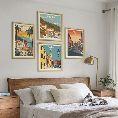 Set de cuadros modernos para salón Paisajes urbanos y naturales