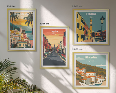 Set de cuadros modernos para salón Paisajes urbanos y naturales