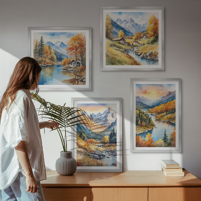 Galería de pared Paisaje montañoso con un río
