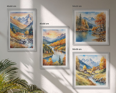Galería de pared Paisaje montañoso con un río