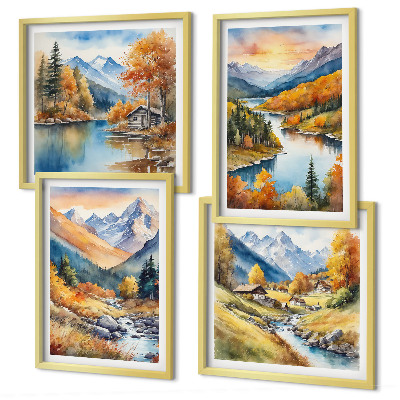Galería de pared Paisaje montañoso con un río