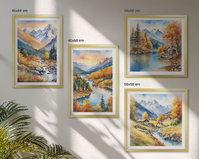 Galería de pared Paisaje montañoso con un río