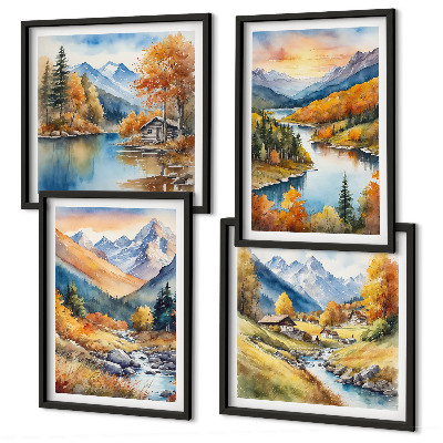 Galería de pared Paisaje montañoso con un río