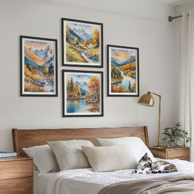 Galería de pared Paisaje montañoso con un río