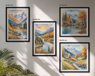 Galería de pared Paisaje montañoso con un río
