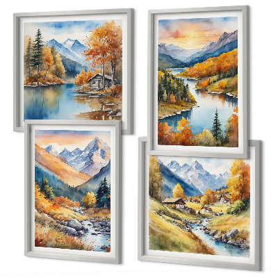 Galería de pared Paisaje montañoso con un río