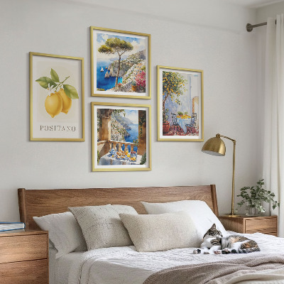 Set de cuadros modernos para salón Vistas de la arquitectura de limones de Positano