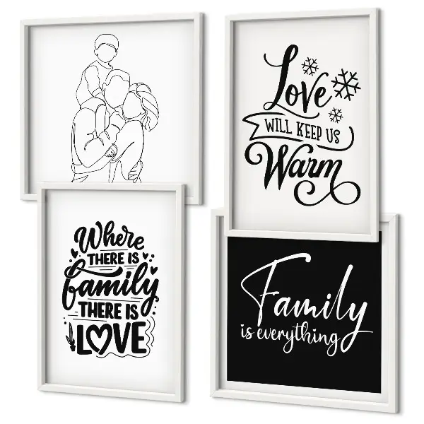 Galería de pared decoración con diseño de familia, amor, calidez y hogar