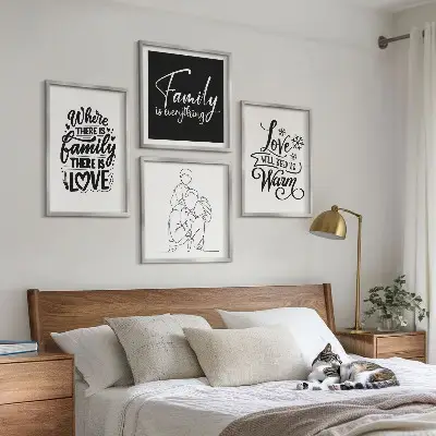 Galería de pared decoración con diseño de familia, amor, calidez y hogar