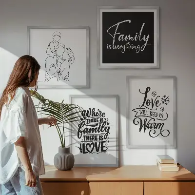 Galería de pared decoración con diseño de familia, amor, calidez y hogar