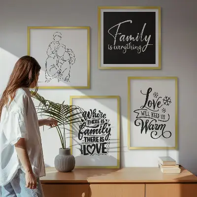 Galería de pared decoración con diseño de familia, amor, calidez y hogar
