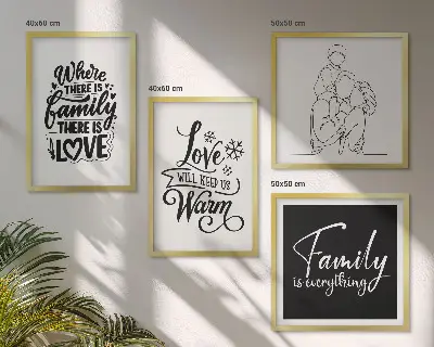 Galería de pared decoración con diseño de familia, amor, calidez y hogar