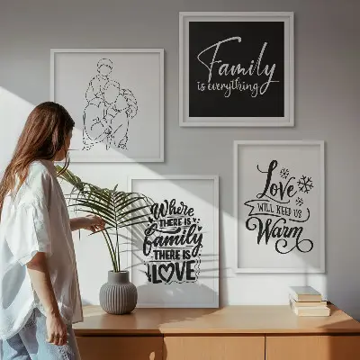 Galería de pared decoración con diseño de familia, amor, calidez y hogar