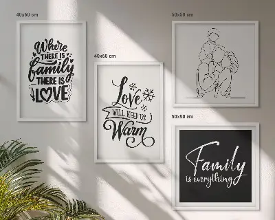 Galería de pared decoración con diseño de familia, amor, calidez y hogar