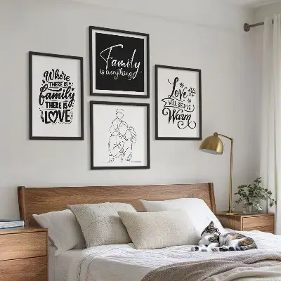 Galería de pared decoración con diseño de familia, amor, calidez y hogar